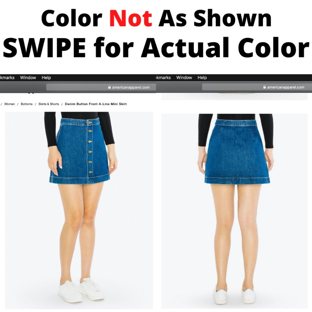 Acid Wash High Waisted Button Down Denim Skirt